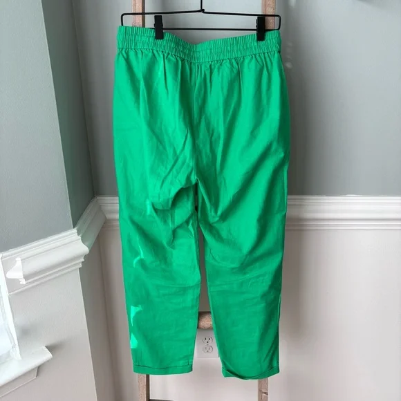J. Crew Factory Solid Linen Drawstring Pant in Green Sz 6 - 1747 - Picture 6 of 9